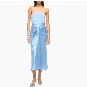 Staud Wayfaring Midi Dress Azure Blue Size 0 NWT